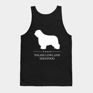 Polish Lowland Sheepdog Dog White Silhouette Tank Top